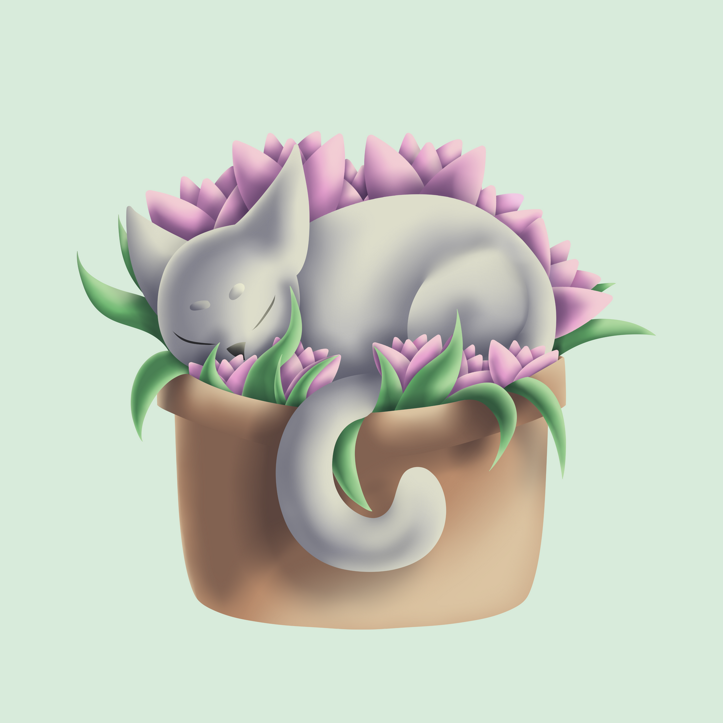 Potted Kat Vinyl Sticker