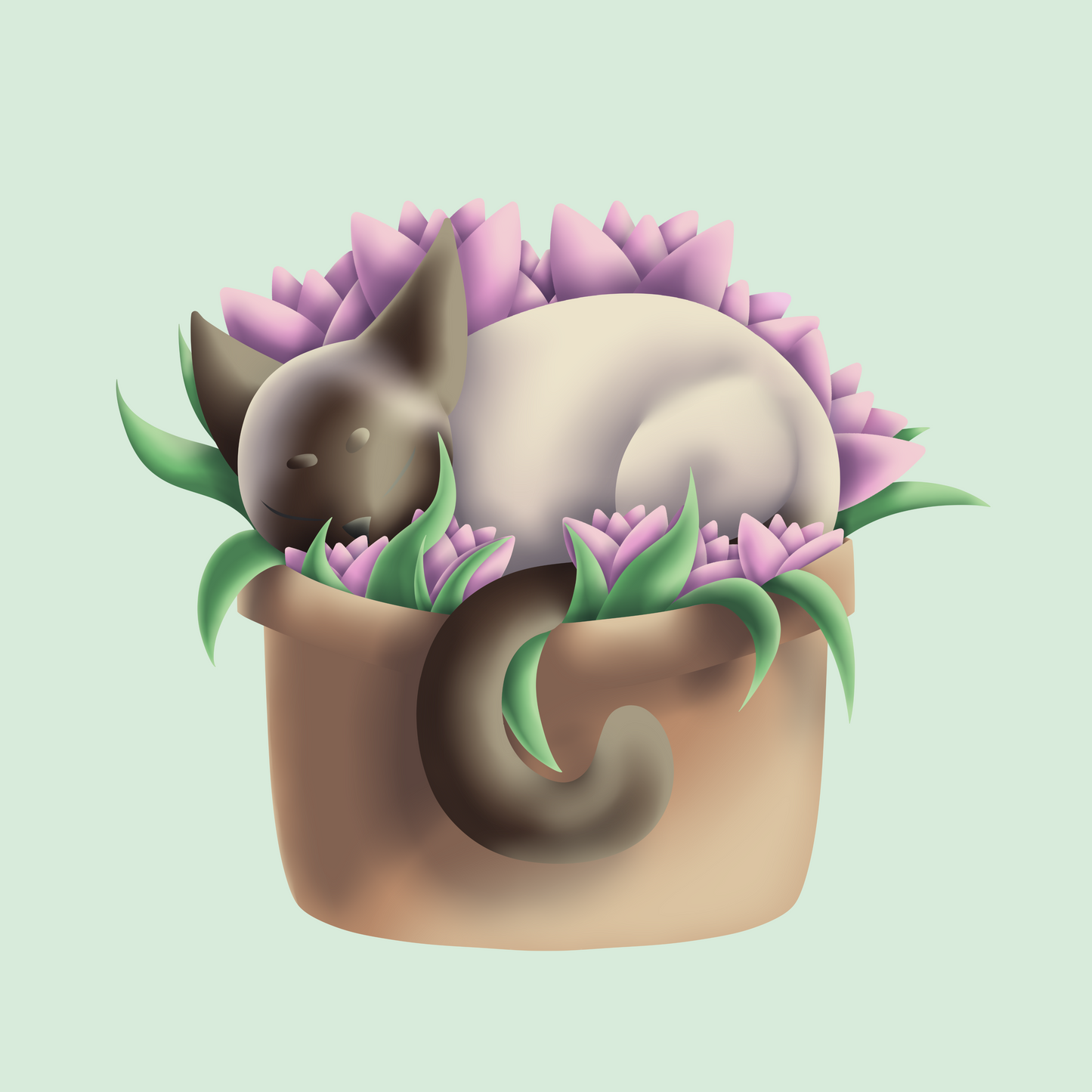 Potted Kat Vinyl Sticker