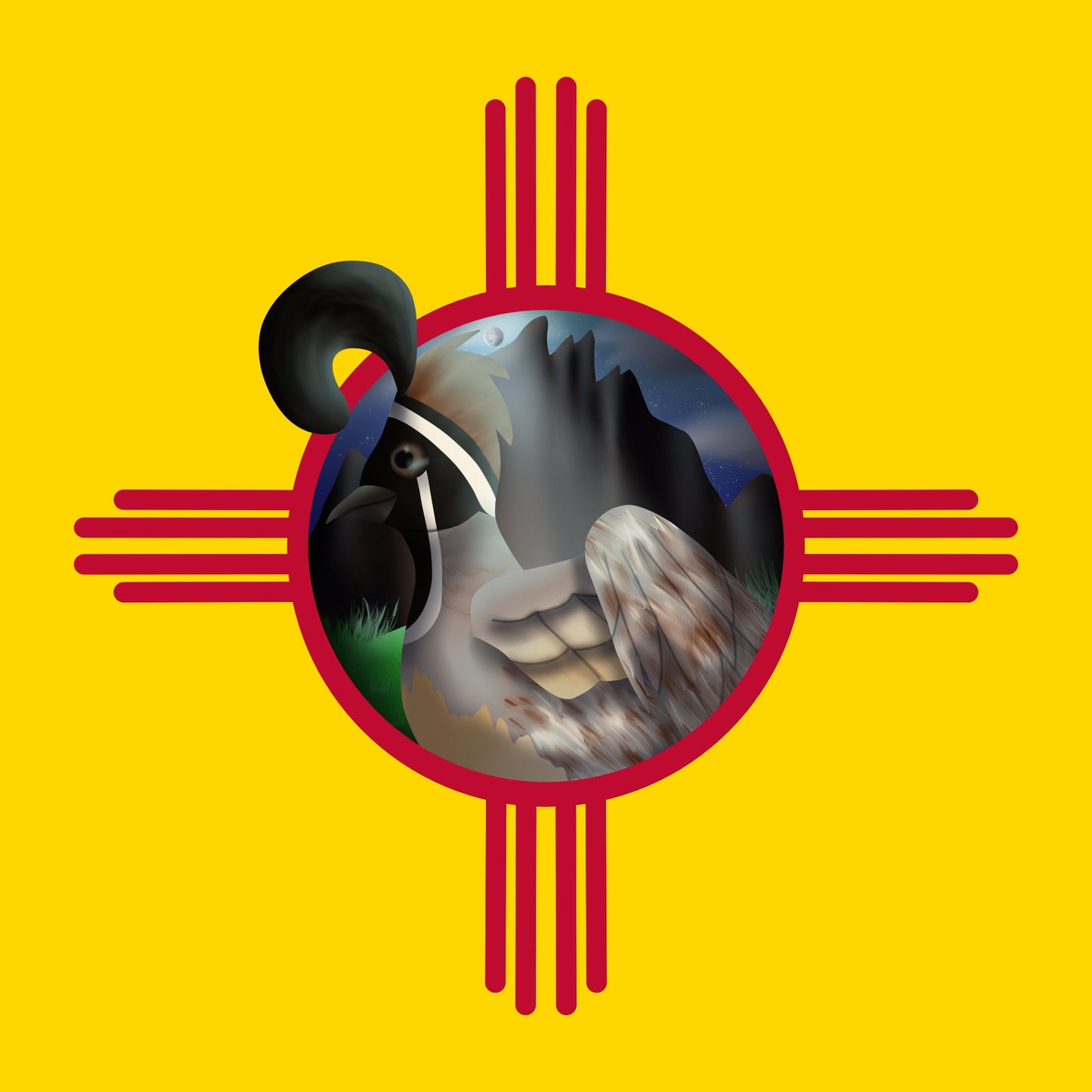 New Mexico Quail Black T-Shirt