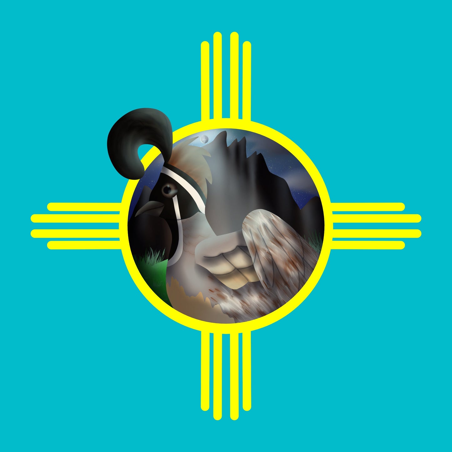New Mexico Quail Black T-Shirt