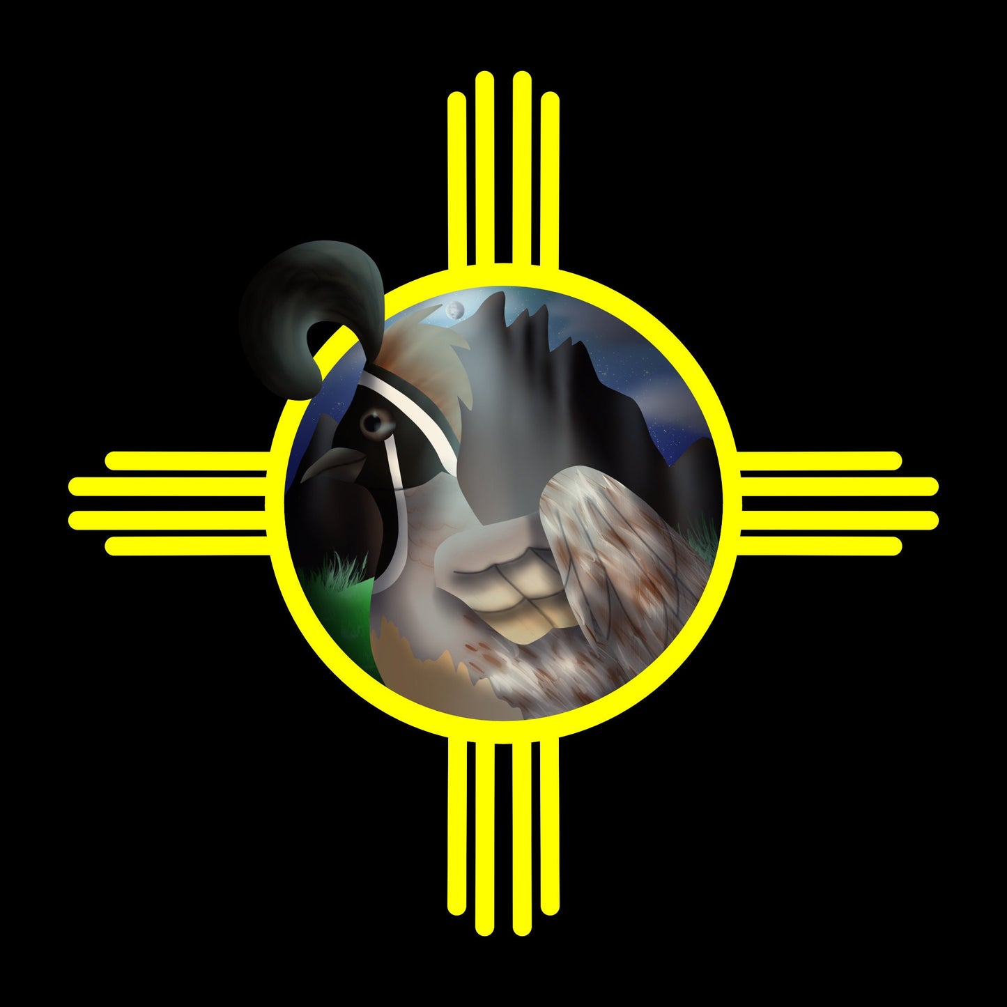 New Mexico Quail Black T-Shirt