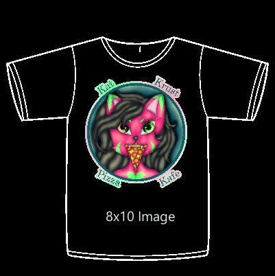Kat Pizza Black T-Shirt