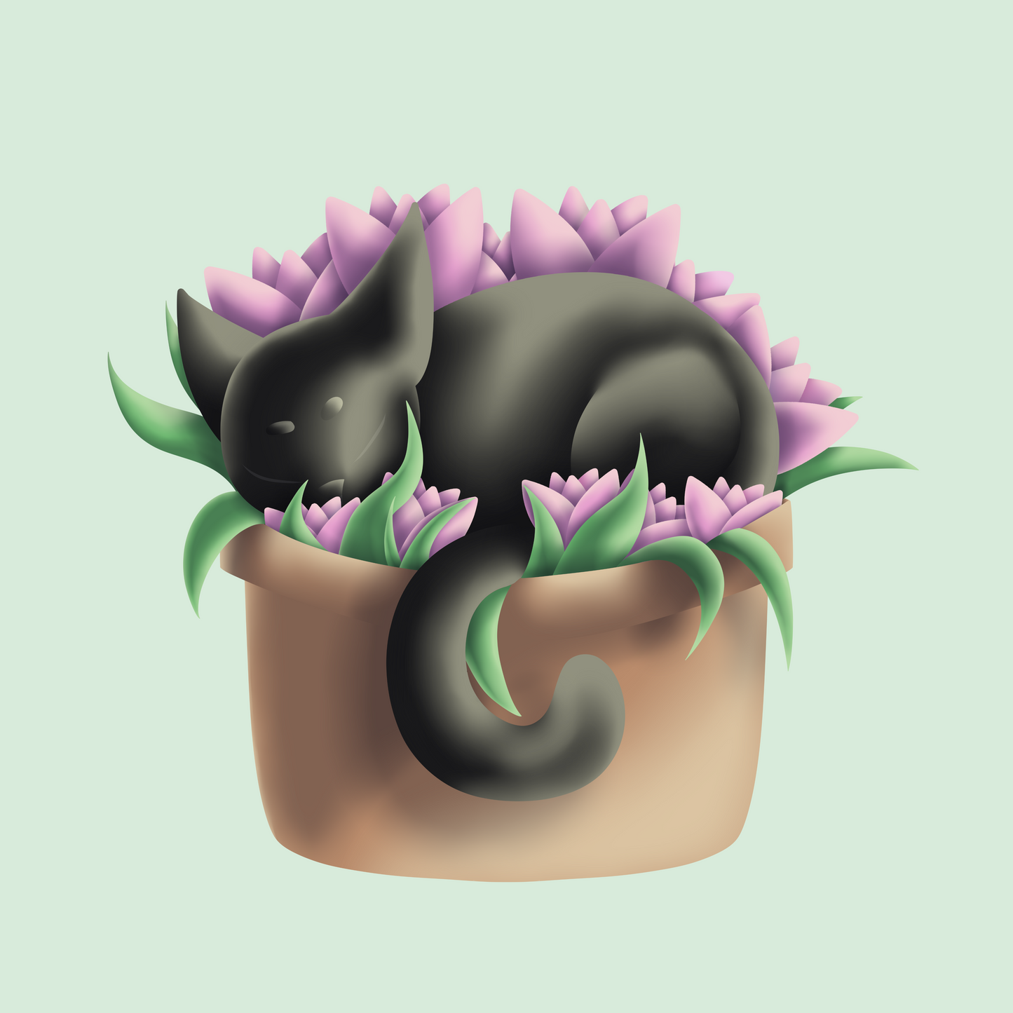 Potted Kat Vinyl Sticker
