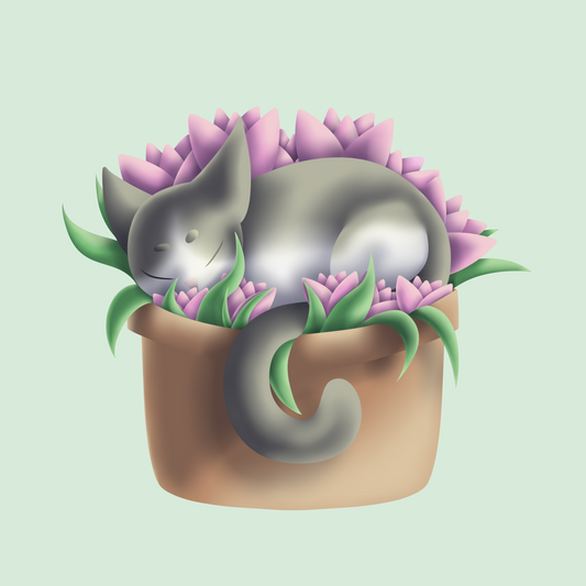 Potted Kat Magnet