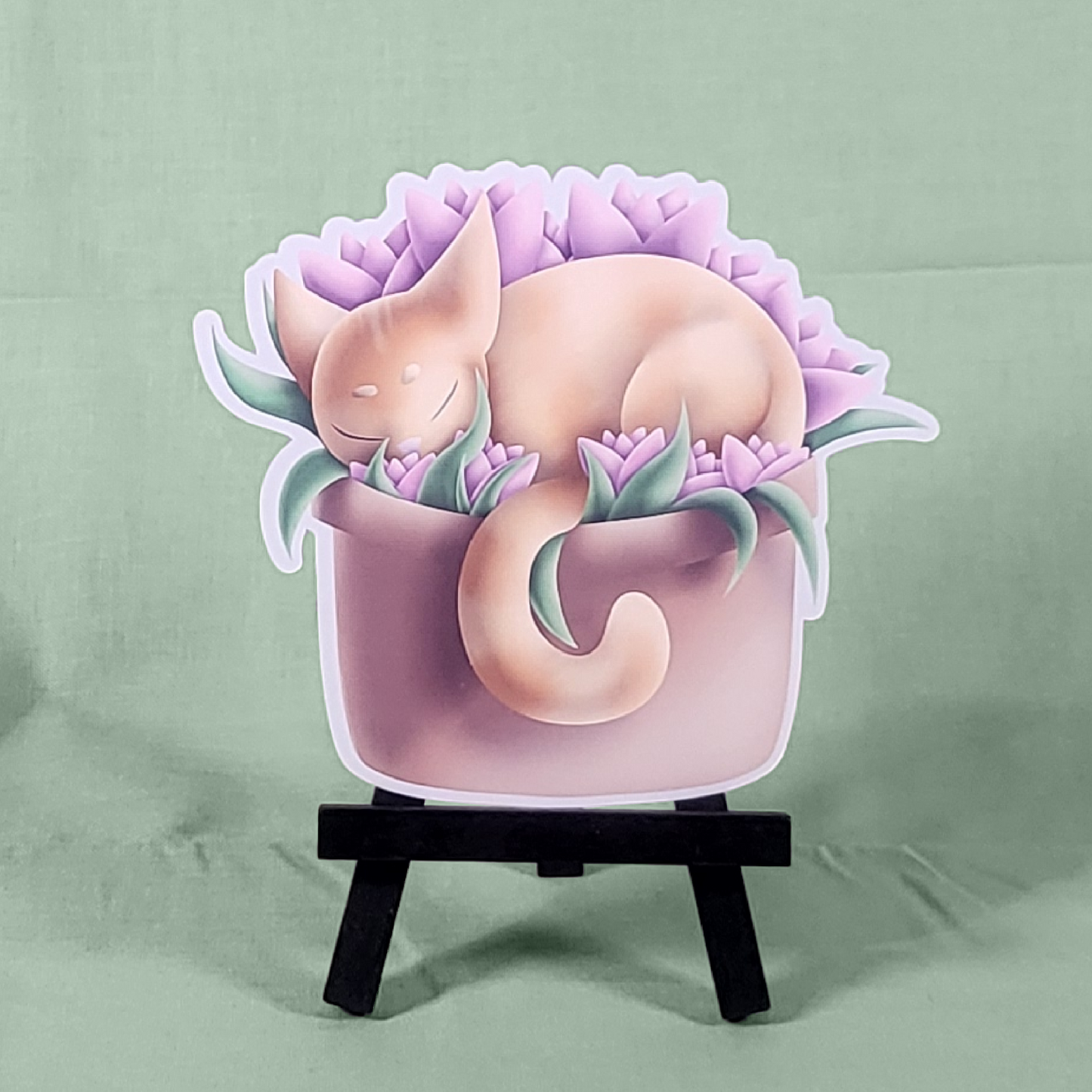 Potted Kat Vinyl Sticker