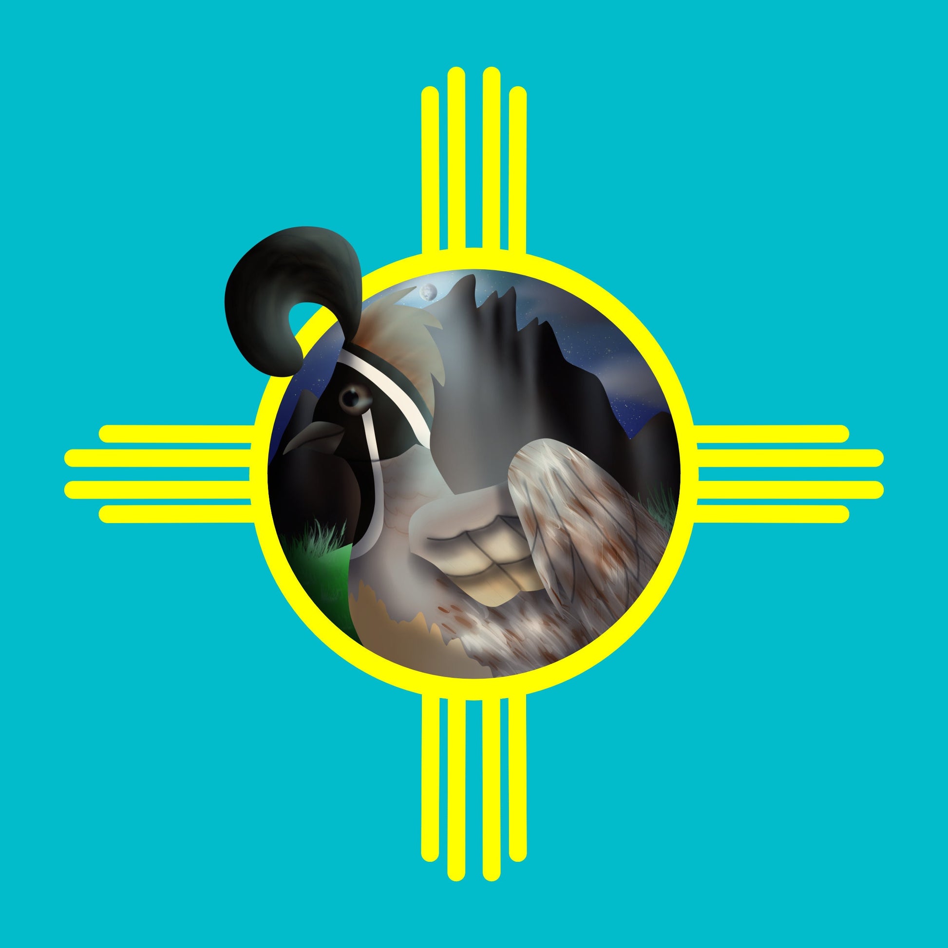 New Mexico Quail Black T-Shirt